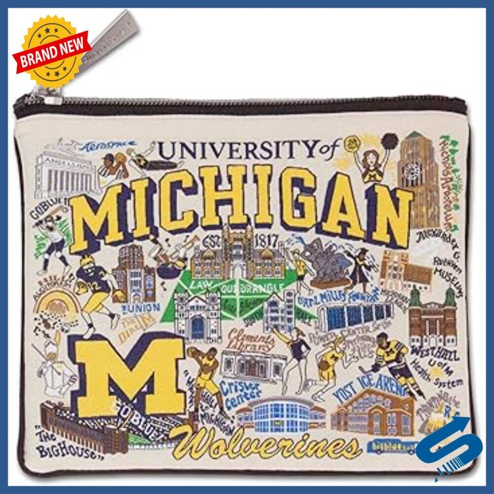 University of Michigan Collegiate Zipper Pouch for Phone Coins Makeup Tech